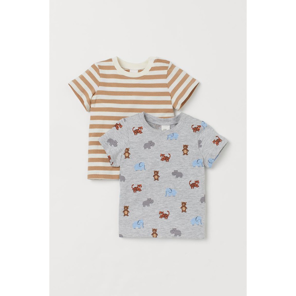 Set 2 áo xám HM H&amp;M sz 9-12, 12-18m, 3-4y_hàng chính hãng