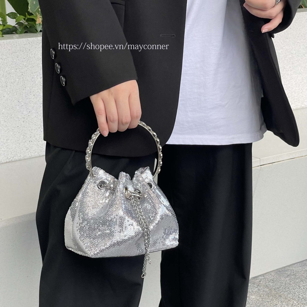 Túi xách tay/túi đeo chéo đính hạt kim sa lấp lánh bling bling TA03