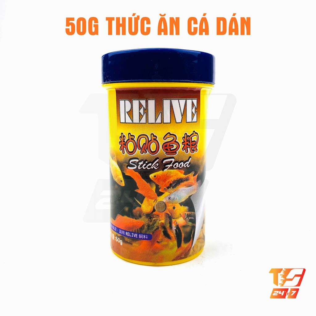 [Mã PET50K giảm Giảm 10% - Tối đa 50K đơn từ 250K] Hũ Thức Ăn Dán RELIVE 50g - Thức Ăn Cá Dính Kính