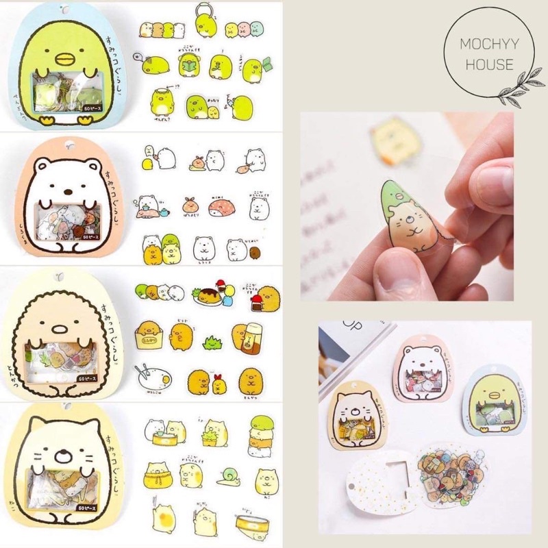 Bộ 50 hình dán sticker hoạ tiết Molang dễ thương cute để trang trí album / nhật ký / sổ tay Tiệm Ốc Sột-ST006
