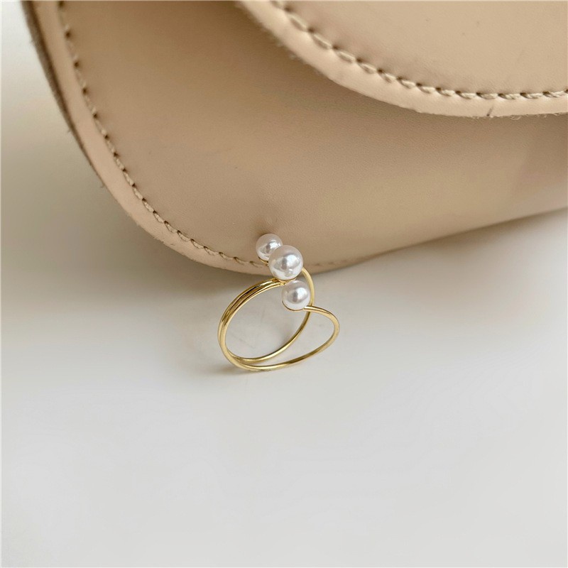 Nhẫn Đính Ngọc Trai Phong Cách Hàn Quốc Cổ Điển Sang Trọng C346