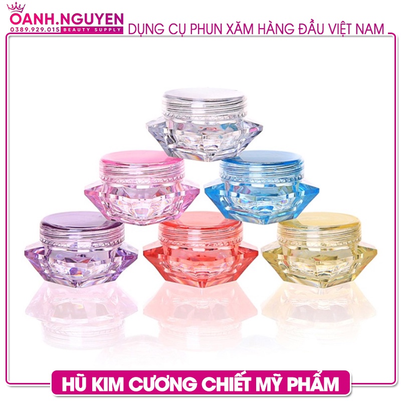 Hũ Kim Cương Chiết Kem, Dưỡng, Mỹ Phẩm 3g-5g (Màu ngẫu nhiên)