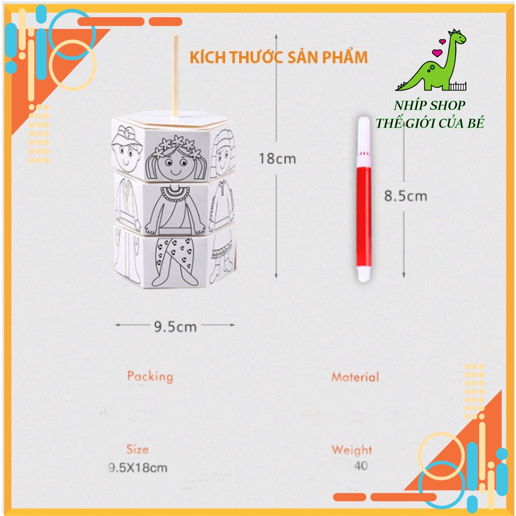 Đồ chơi tô màu và tự làm rubik xoay cực kỳ độc đáo cho bé - nhíp Shop