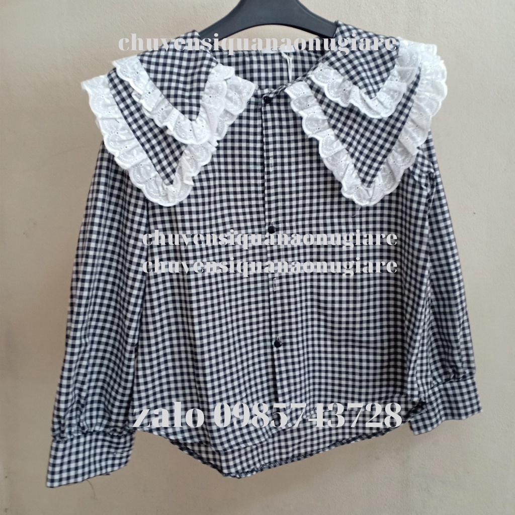 áo babydoll kẻ 2 lá bèo hàng đẹp HA0004 chuyensiquanaonugiare