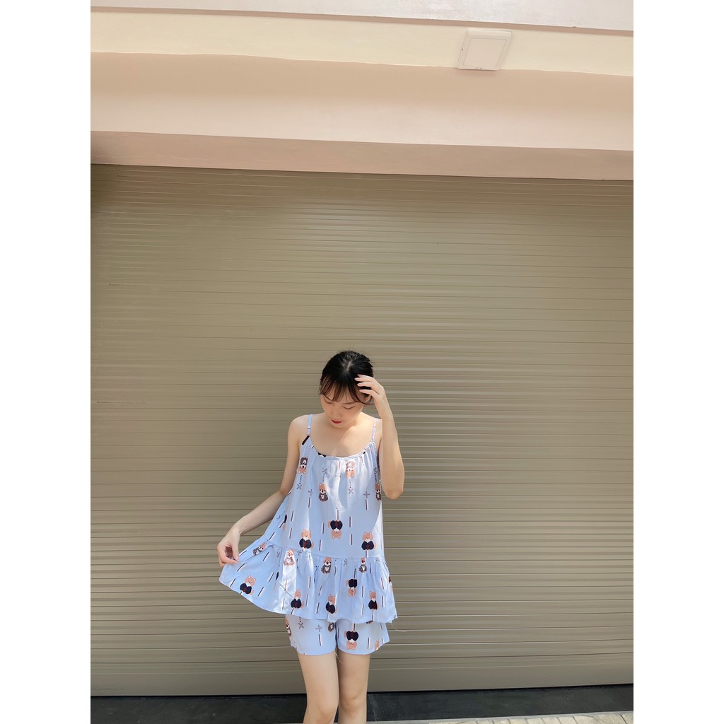 Bộ đồ bầu mặc nhà chất lanh lụa freesize dưới 65kg