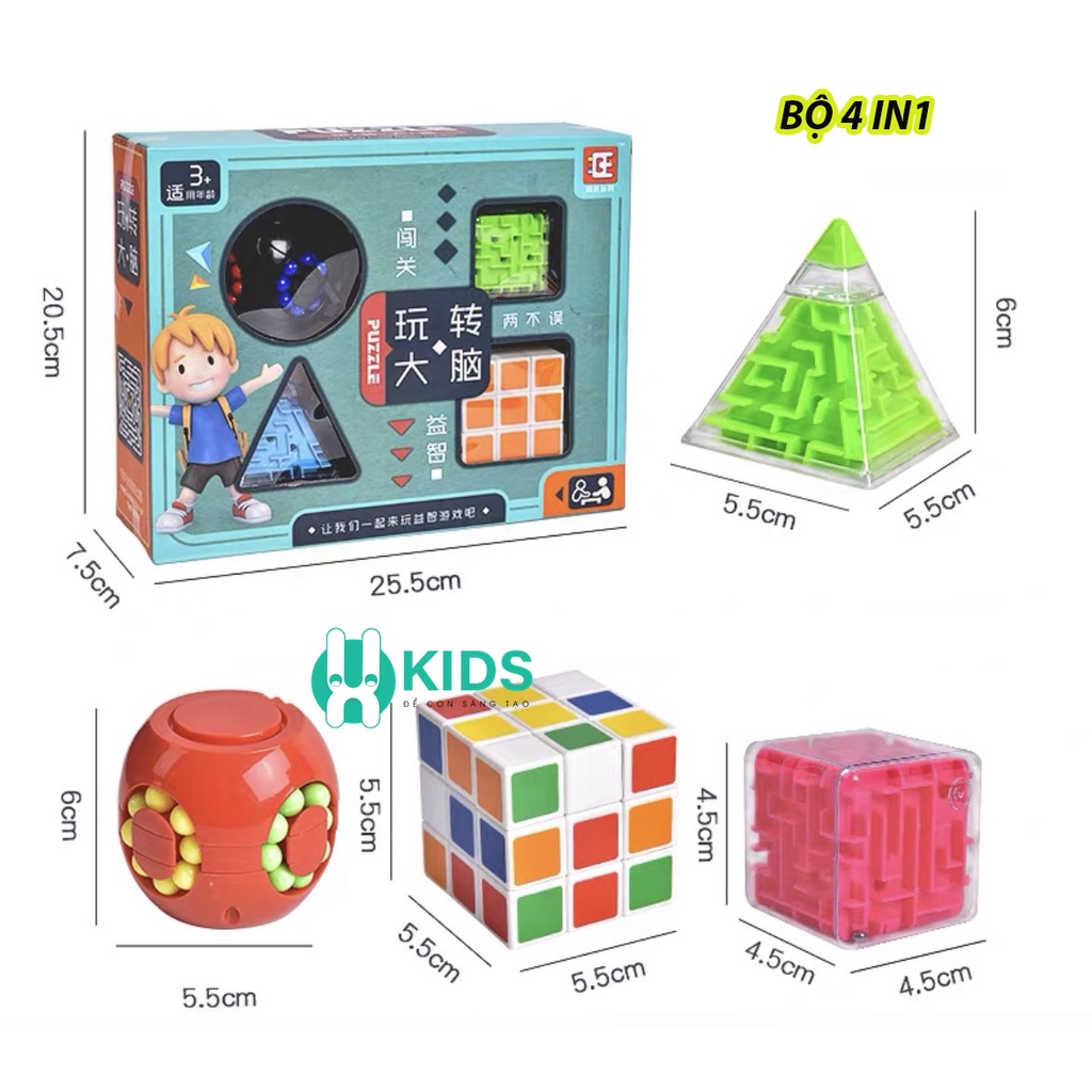Đồ chơi giáo dục giải đố khối lập phương đa năng, rubik biến thể phát triển tư duy logic cho trẻ em thông minh hơn