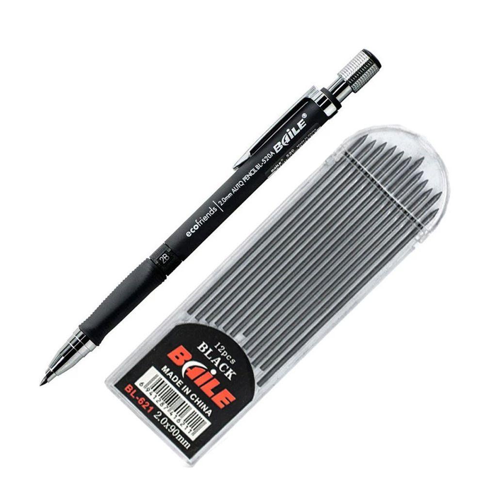 Bút Chì Bấm Ngòi 2.0mm Màu Đen