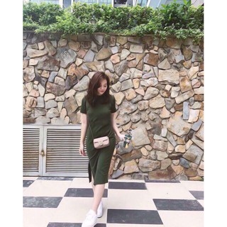 Đầm suông xẻ tà - tbl1007