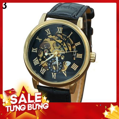 Đồng hồ cơ mặt số La Mã bằng thép không gỉ cho nam -Hàng nhập khẩu