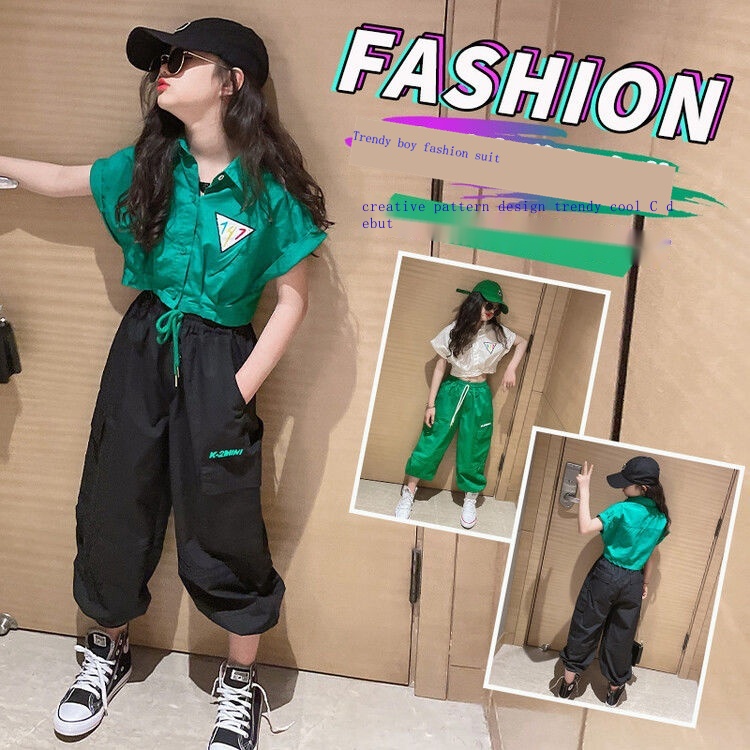 Bộ Đồ Thời Trang hip hop Phong Cách Phương Tây 2022 Cho Bé Gái