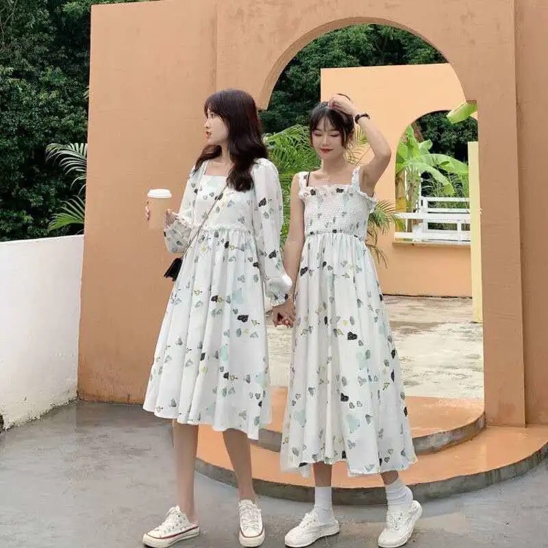 [ORDER][Ảnh Thật]Set Váy Ngắn Váy Dài Ulzzang Thời Trang Nữ Cho Đôi Bạn Thân 2021 M1 | BigBuy360 - bigbuy360.vn