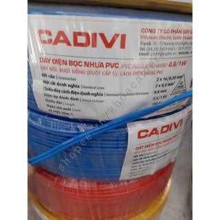 Dây điện cadivi vcmd 2x0.5 - 0,6/1kv