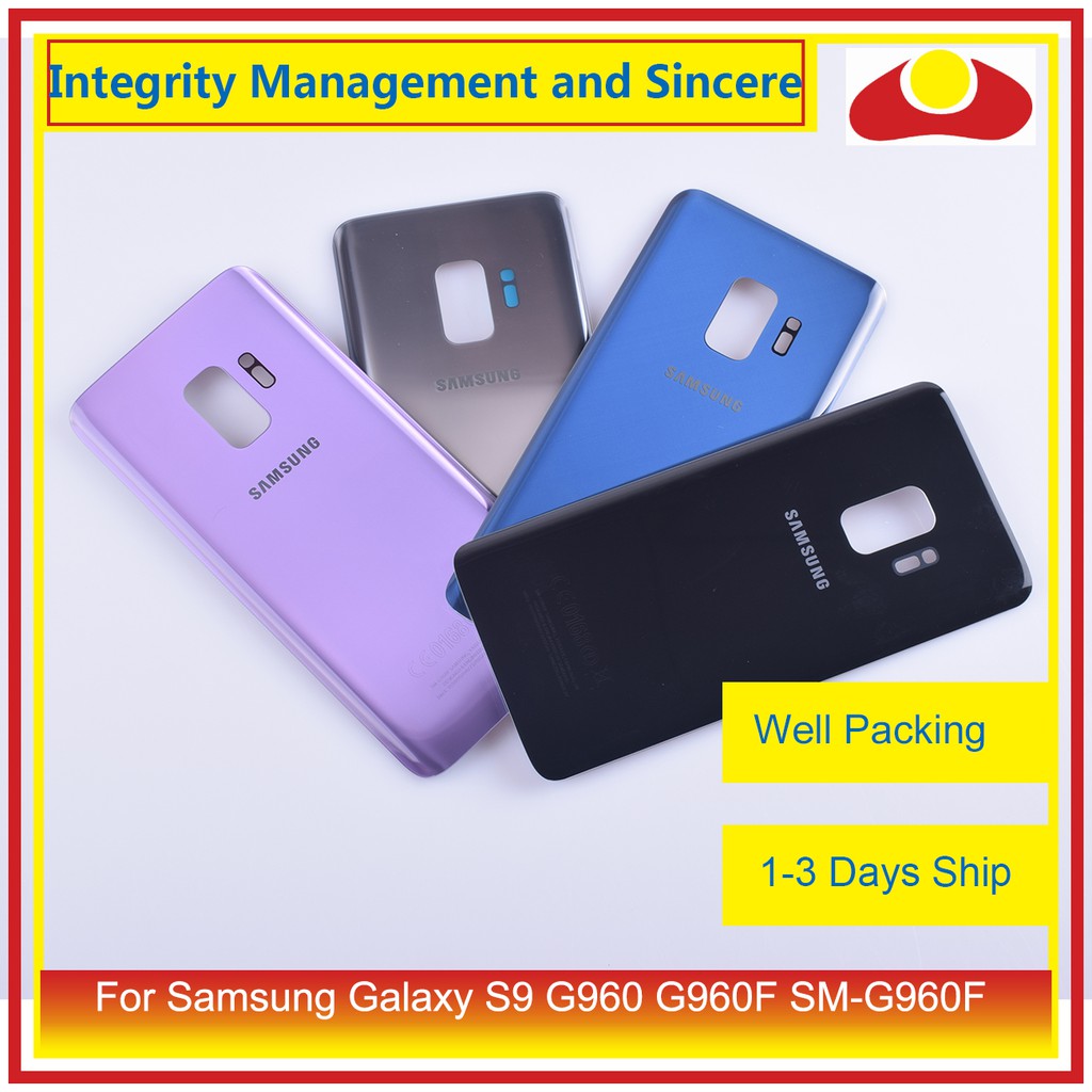 Dành Cho Samsung Galaxy S9 G960 G960F SM-G960F Vỏ Pin Cửa Sau Mặt Sau Kính Vỏ Khung Xe Vỏ