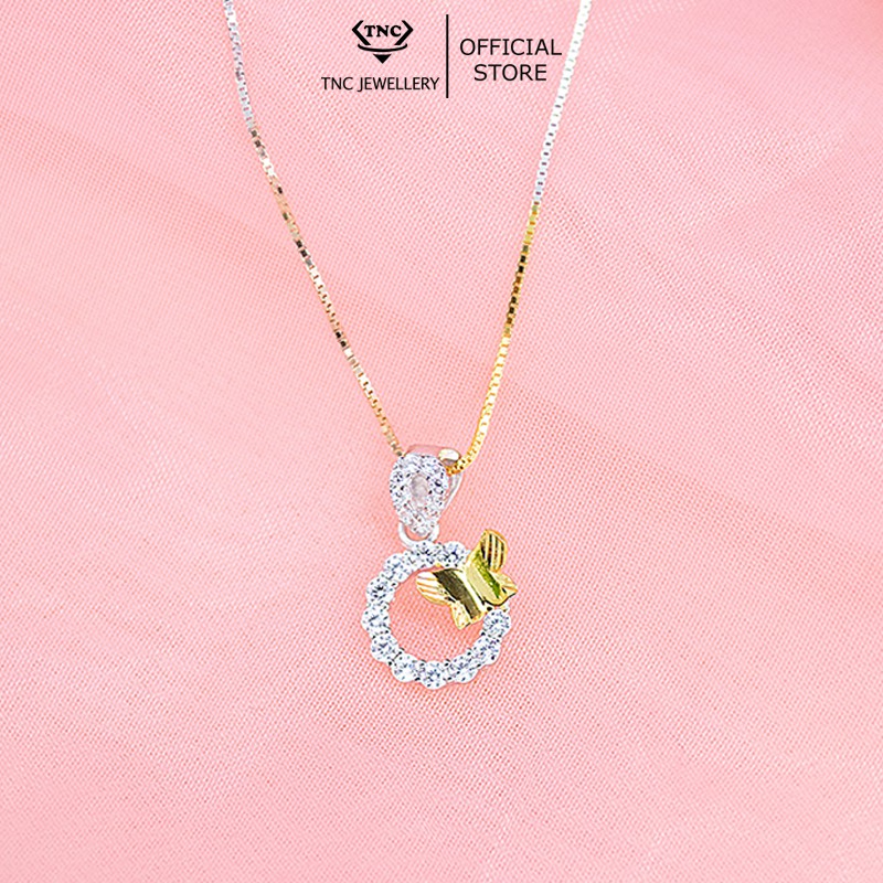 Dây chuyền bạc xi vàng đẹp sang trọng đính đá -Trang sức TNC Jewellery