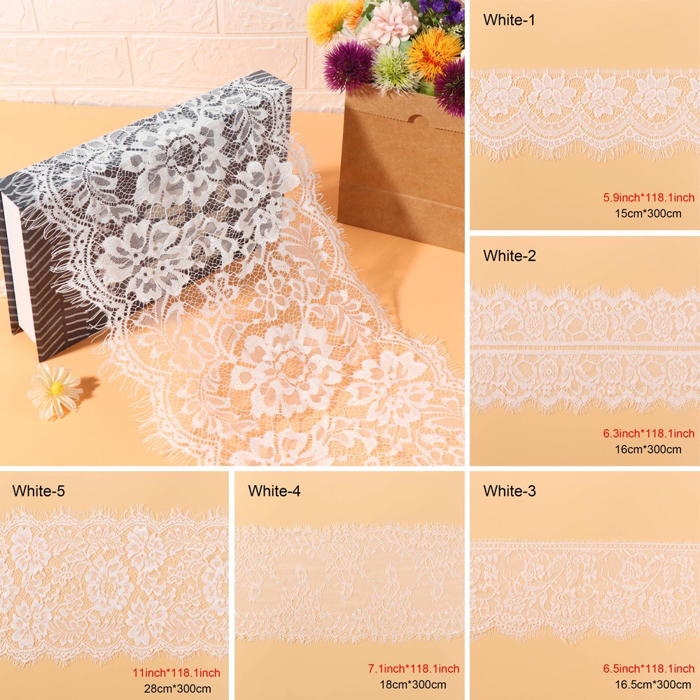 Vải Lưới Ren Màu Trắng / Đen 300cm Dùng May Quần Áo / Làm Đồ Thủ Công Diy | BigBuy360 - bigbuy360.vn