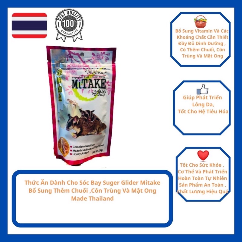 THỨC ĂN HẠT MẬT ONG MITAKE DÀNH CHO SÓC BAY ÚC