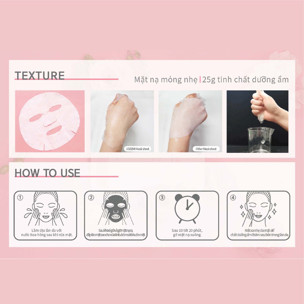 Set 10 Mặt Nạ USEEMI Chiết Xuất Tự Nhiên Phục Hồi Da Chống Lão Hóa | BigBuy360 - bigbuy360.vn