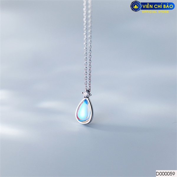 Vòng cổ bạc nữ giọt nước Moonstone chất liệu bạc 925 thời trang phụ kiện trang sức nữ Viễn Chí Bảo D000059