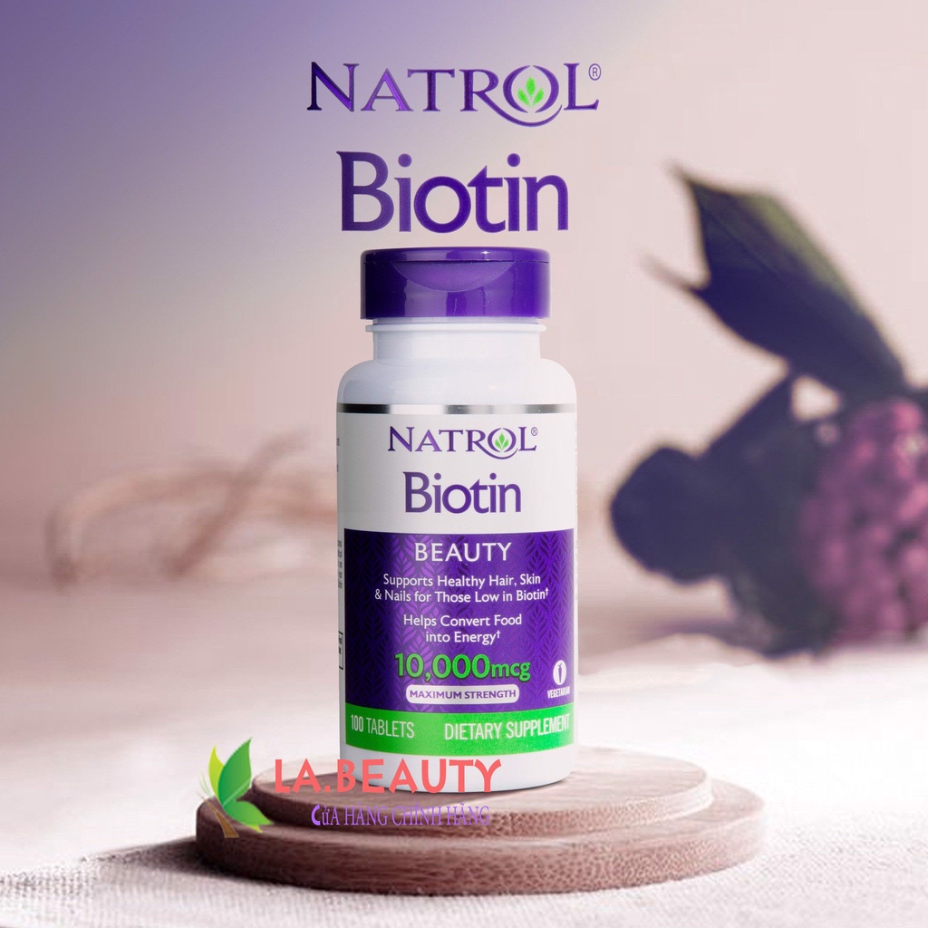 Viên Uống Natrol Biotin 10000 Mcg 100 Viên Của Mỹ - Biotin 10.000 mcg