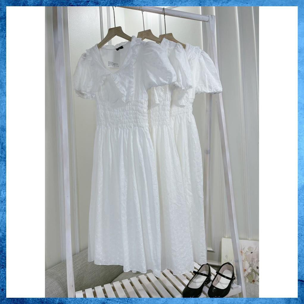 [Cao Cấp] Váy Nữ Hoa Ren Cổ Bẻ Cao Cấp Đầm Hoa Chất Thô Hoa Dệt Nổi Lót Cotton Siêu Xinh | BigBuy360 - bigbuy360.vn