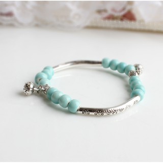 Vòng đeo tay gốm sứ charm sen