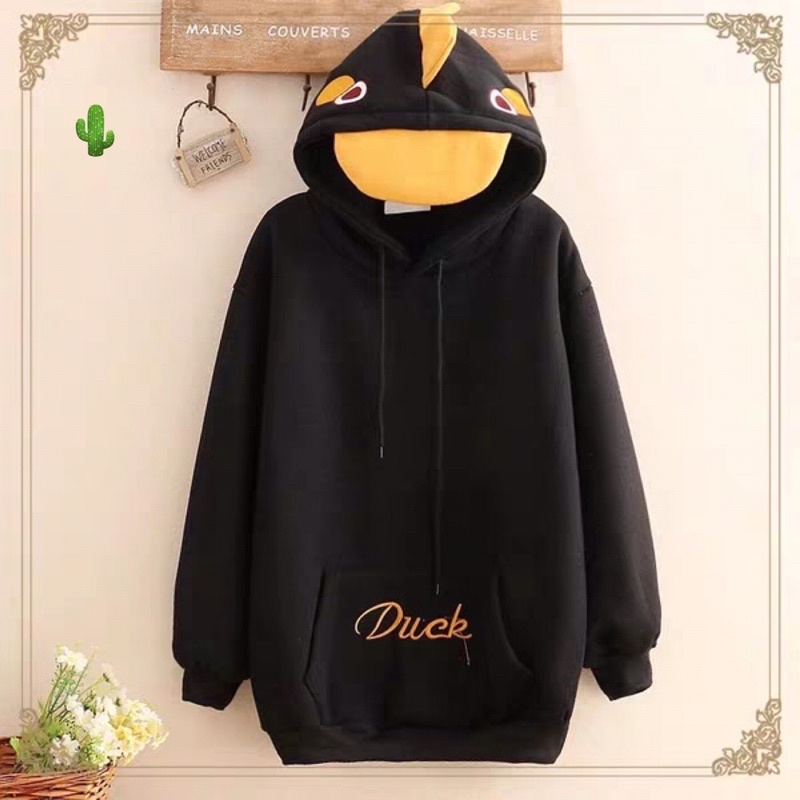 🌵Áo hoodie thêu duck kết hợp cái mũ mõ vịt rất ngầu ( áo khoác nỉ bông) | BigBuy360 - bigbuy360.vn