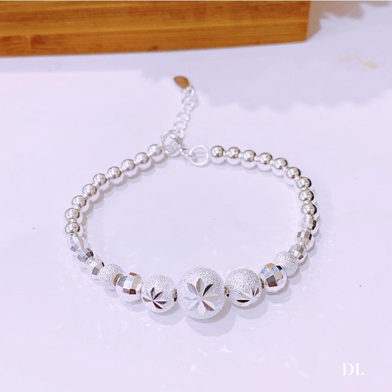 Lắc tay bi cầu phay hoa thị THJ cho bé - Chuẩn bạc ta