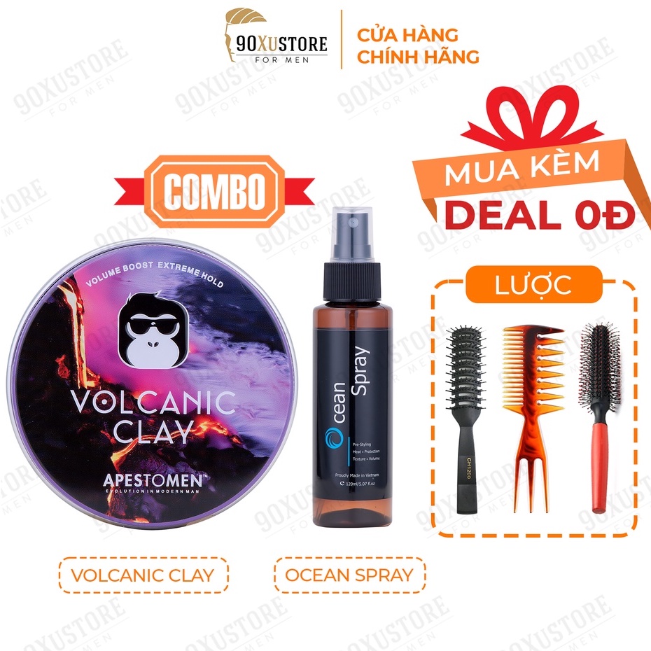 [HÀ NỘI] Sáp vuốt tóc Volcanic Clay , xịt tạo phồng tóc Ocean Spray , tạo kiểu tóc , giữ nếp tóc , chăm sóc tóc