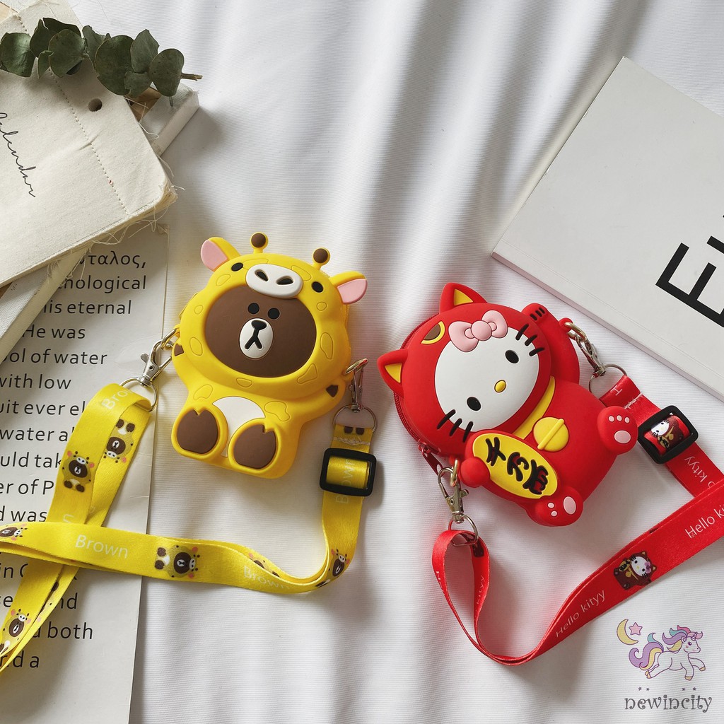 Túi đeo vai thiết kế hình hoạt hình dễ thương dành cho trẻ nhỏ