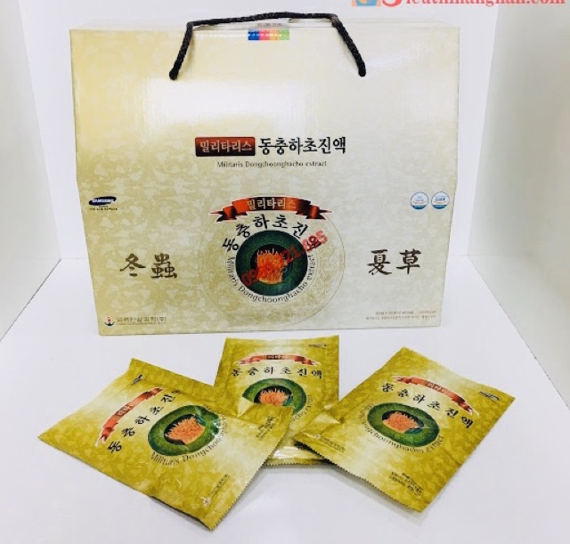 Nước Đông trùng Hạ thảo quai xách Hàn Quốc, Hộp 30 gói
