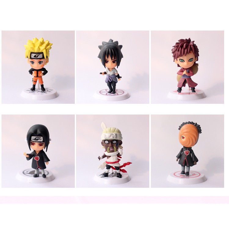 ✴️NARUTO✡️ Mô hình Chibi Naruto, bộ mô hình 6 nhân vật truyện Naruto, gồm đế và mô hình nhân vật