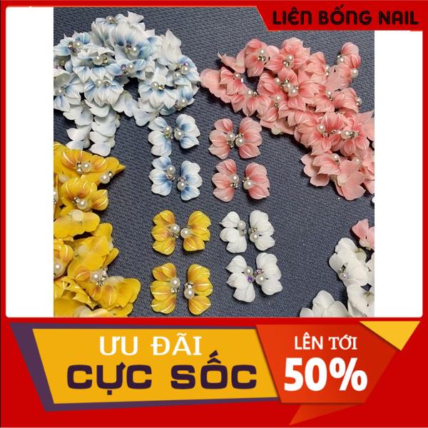 Cúc nhọn ruby kẻ - Hoa bột nail