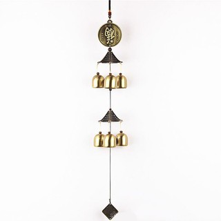 Chuông gió đồng phong thuỷ 6 quả chuông đồng - LPCGD1013