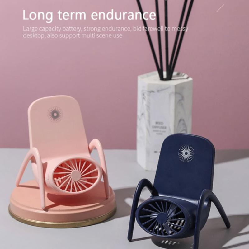 Handheld Mini USB Fan Desktop Quiet Air Cooler With Mobile Phone Holder Stand  Bracket