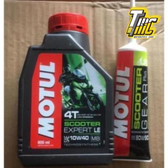 Combo Nhớt Motul Scooter Expert LE 10W-40 800ML Và Nhớt Lap Motul 120ml