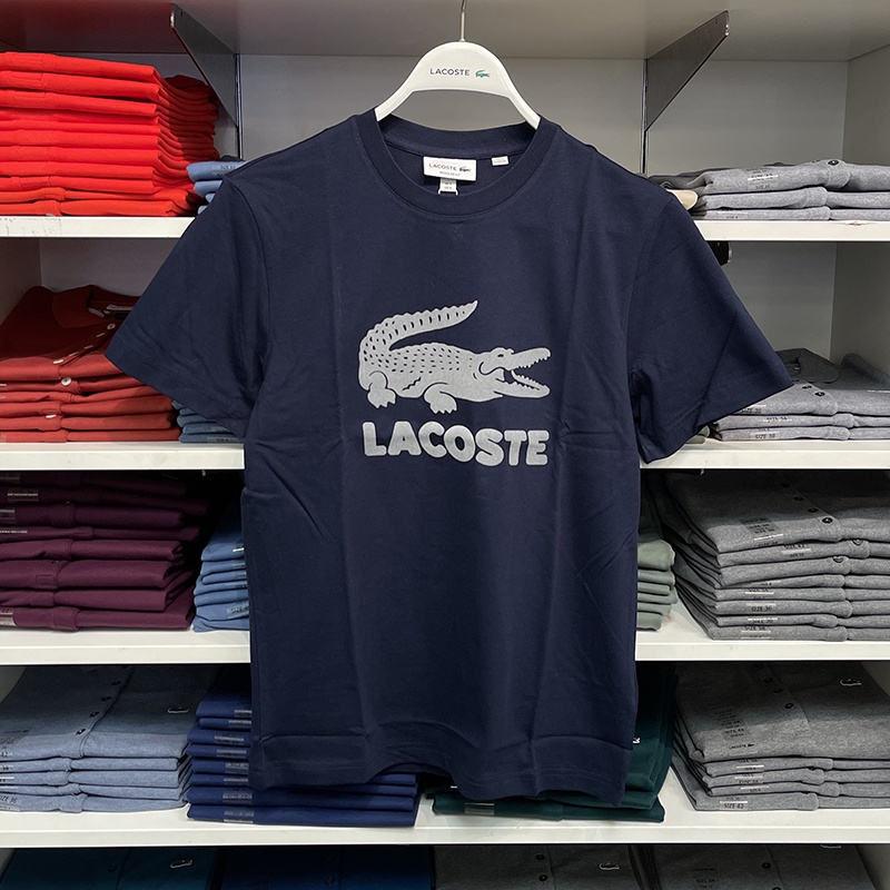 LACOSTE Áo Thun Cotton Ngắn Tay In Họa Tiết Đơn Giản Dành Cho Nam