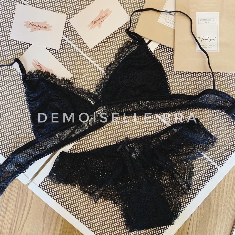 𝐶𝐻𝐴𝑅𝑀 Lace Set | Bộ ren chun viền không gọng, quần nửa (tặng kèm mút) | BigBuy360 - bigbuy360.vn