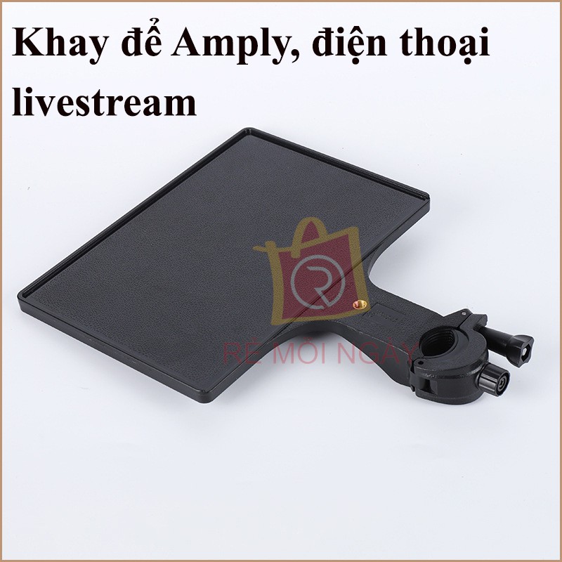 [Phụ kiện đèn livestream] Khay để amply, bộ thu âm thanh, kẹp điện thoại cho đèn livetream phát sóng trực tiếp