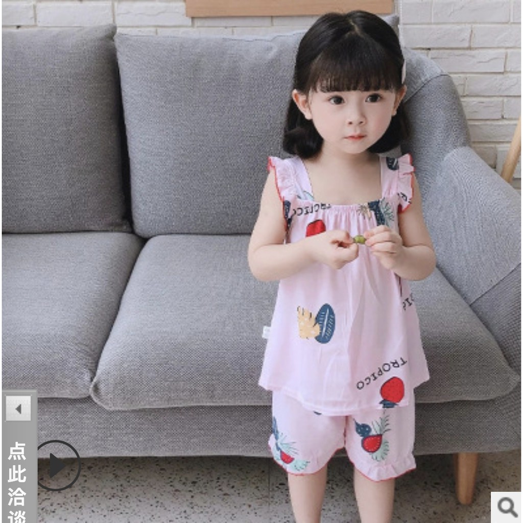 Váy Bộ Mặc Nhà Mùa Hè Cho Bé Vải Cotton Lụa Mềm Mịn 1-5 tuổi