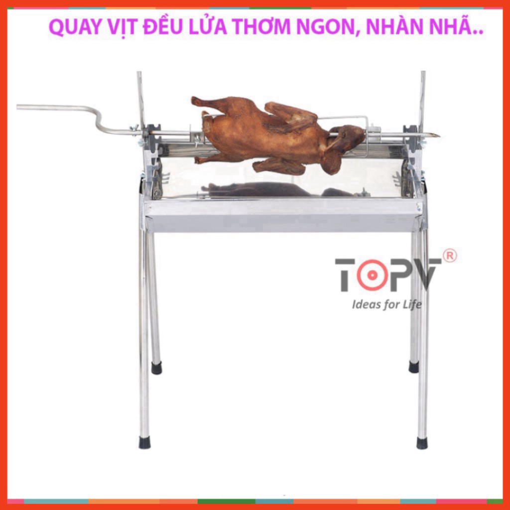 Bếp nướng than hoa ngoài trời 2 in 1 TopV DNM, lò nướng than hoa không khói, nướng thịt, nướng gà vịt