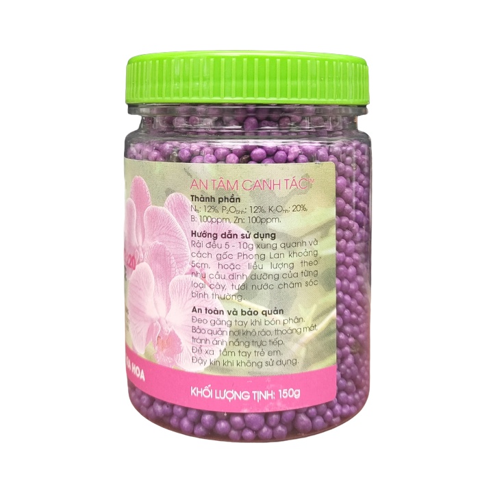 Phân tan chậm thông minh Rynan Flowermate 220 NPK 12-12-20 TE hũ 150g chuyên dùng cho các loại Phong Lan đang ra hoa