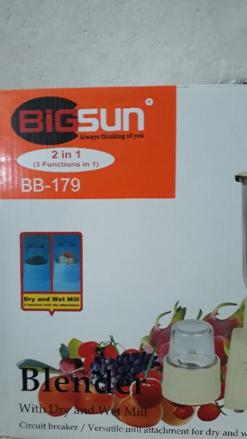 [SHOP GIÁ SỈ] MÁY XAY SINH TỐ BIGSUN ĐA NĂNG CỐI THỦY TINH BB-179 GIẢM SỐC