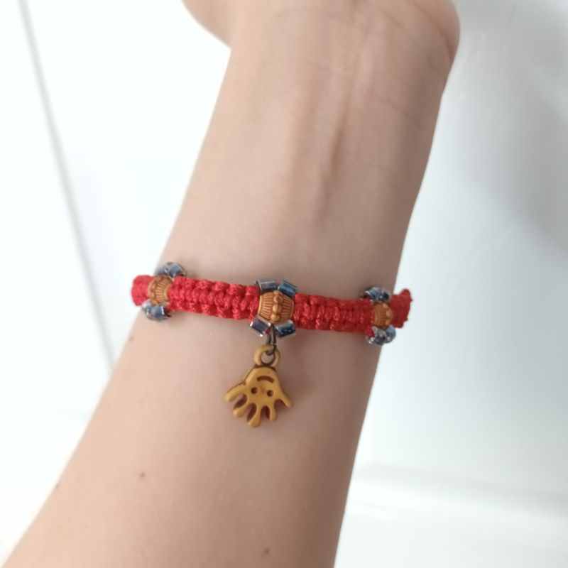 Lắc tay chỉ đỏ romantic may mắn bình an mic họa tiết ngẫu nhiên xinh xắn