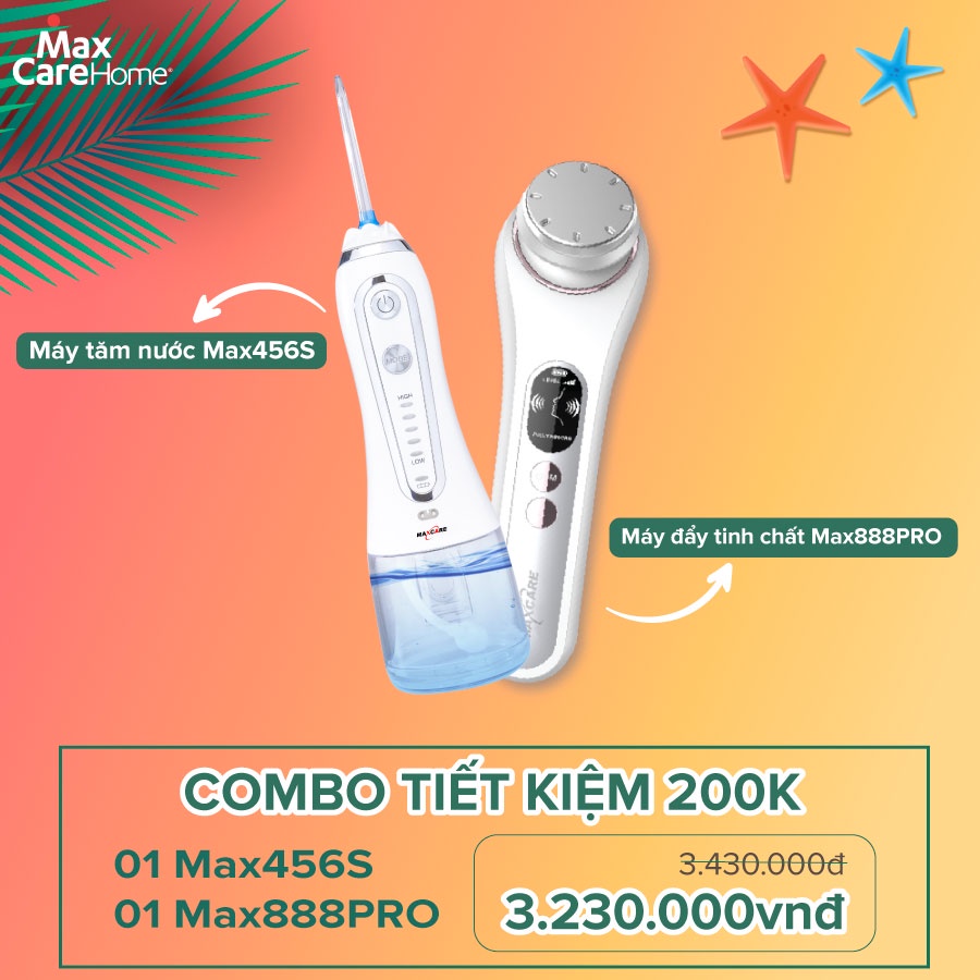 [Combo giảm 200k] Máy tăm nước cầm tay Max456S + Máy làm đẹp chăm sóc da Max888PRO/Max888,Max999,Max666