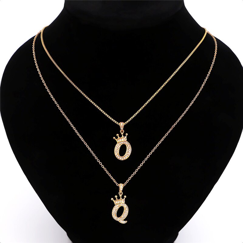 Vòng cổ Mặt Chữ Cái Từ A-Z Đính Đá Zircon Sang Trọng