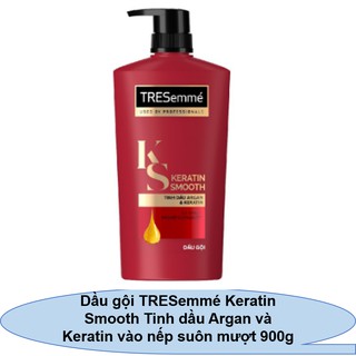 Dầu gội TRESemmé Keratin Smooth Tinh dầu Argan và Keratin vào nếp suôn mượt 850g