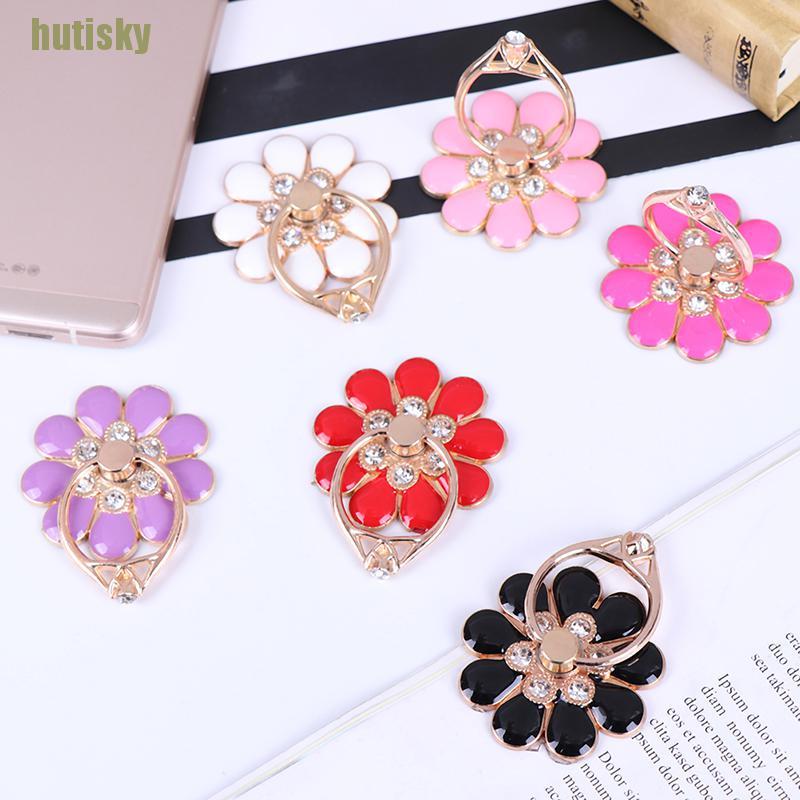 hutisky Flower finger ring smartphone colorful metal stand holder phone holder stand CDH