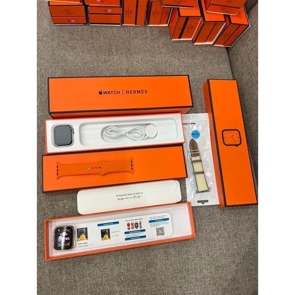 BẢN CAO CẤP NHẤT  🌟Đồng Hồ Thông Minh Watch 7 seri LOGO TÁO HERMES 🌟Màn Hình Tràn Viền - MƯỢT 🌟- BẢO HÀNH ĐỔI MỚI