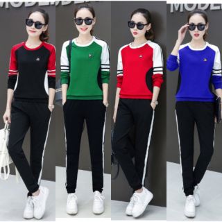 👗 hàng shop - bộ đồ thể thao thêu logo 7up phối sọc