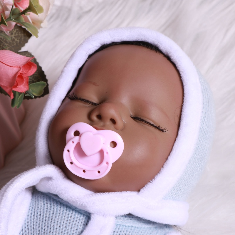 Búp Bê Vinyl Màu Đen Kèm Bình Sữa 8in Cỡ 11 8Inch Trang Trí Giường Ngủ